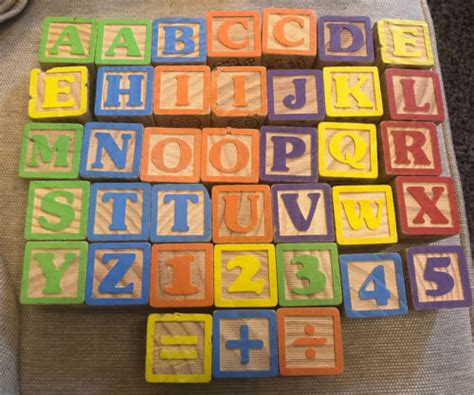 38 Playskool Alphabet Wooden Blocks Incomplete Set Ebay