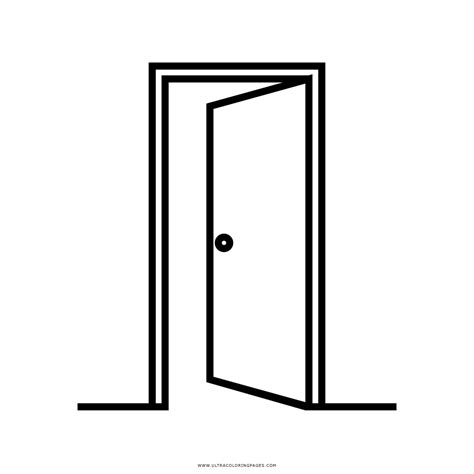 If you draw this you need the ability to work with straight lines and the correct geometric shapes. Open Door Coloring Page - Ultra Coloring Pages