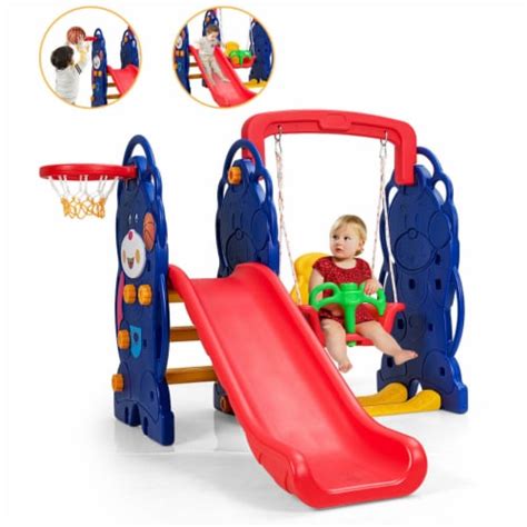 3 In 1 Toddler Climber And Swing Set Kid Climber Slide Playset W
