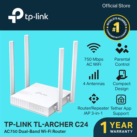 Tp Link Archer C24 Ac750 Dual Band Wi Fi Router Ac Wifi Router Wireless