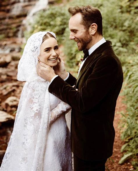 Lily Collins Shares Photos Of Her Divine Wedding Gown Imageie