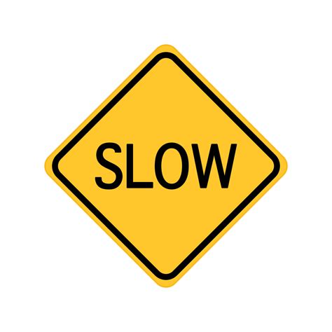 Yellow Road Sign Slow Isolated On White Background 12319444 Vector Art