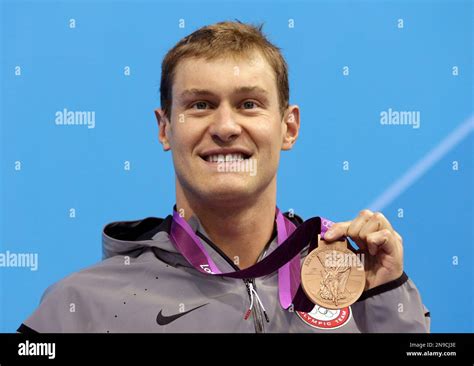 United States Peter Vanderkaay Poses With His Bronze Medal For The Men