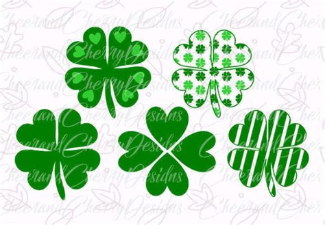 Shamrock Svg St Patricks Day Svg Four Leaf Clover Svg Heart Etsy Israel