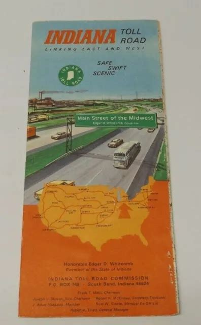 Vintage Indiana Toll Road Map 1969 300 Picclick