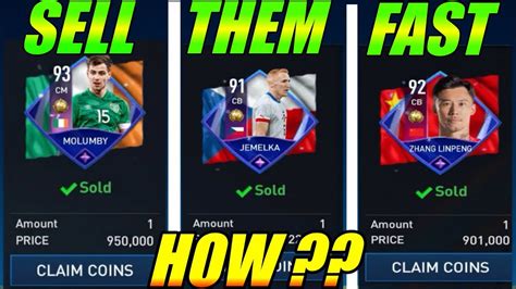 How To Sell Players Fast And Get Millions Of Coins In Ea Fc Fifa Mobile Youtube