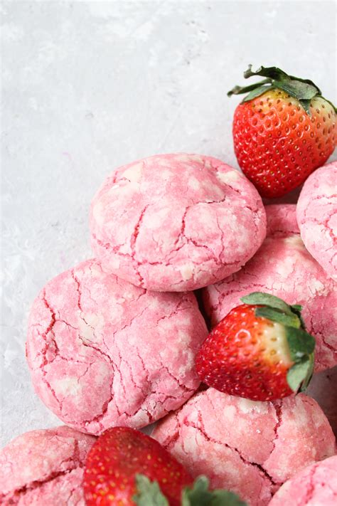 Homemade Strawberry Crinkle Cookies Sweets By Elise