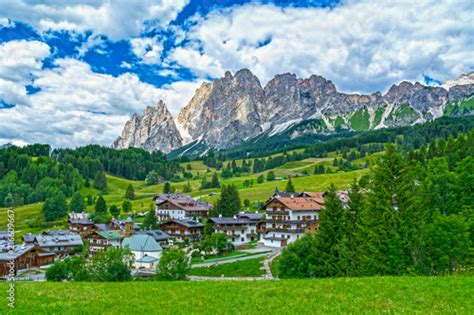 Dolomites Mountains In Summer Near Cortina Dampezzo Italy Stock Photo