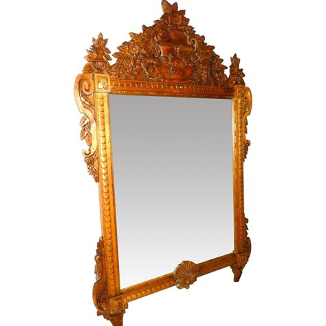 Elephant mirror frame decorative wood carving thailand. Antique Carved Wood Framed Mirror from cliffwoodantiques ...