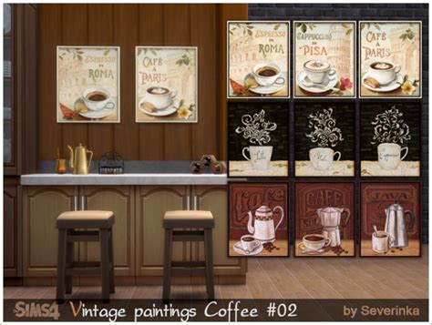 Coffee Time Vintage Paintings Set At Sims By Severinka Sims 4 Updates