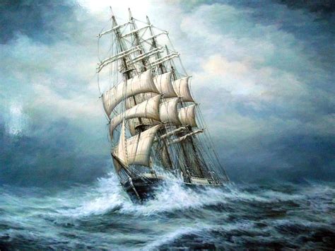 Aaorlinski Stormturn Ship Paintings Sailing Ships Old Sailing Ships