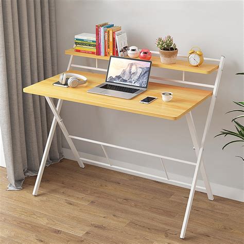 Ansleyandhosho Small Folding Computer Desk Writing Table Workstation With