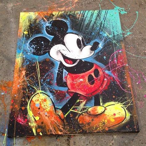 Vintage Mickey Mouse Painting Artist And Designer Shane Grammer Painted