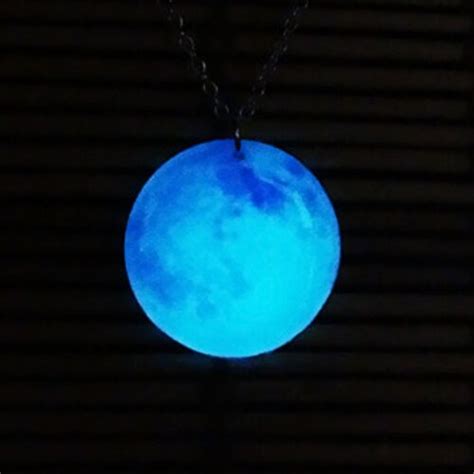 Glowing Moon And Real Heather Necklace Glow In The Dark Etsy
