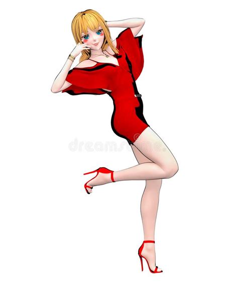 3d Japanese Anime Girl Stock Illustration Illustration Of Cartoon 206851286