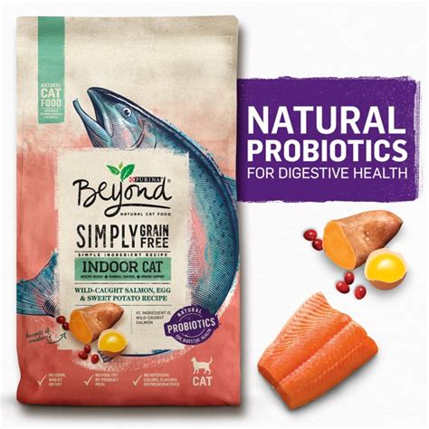 It is available in 800g packs in salmon and whole grain composition. Purina Beyond Grain Free, Natural Dry Cat Food, Simply ...