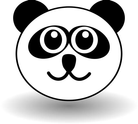 Clipart Funny Panda Face Black And White