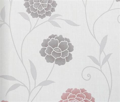 Modern Floral Print Wallpaper Red Contemporary