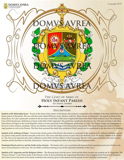 Official Coat Of Arms Holy Infant Parish San Antonio Zambales