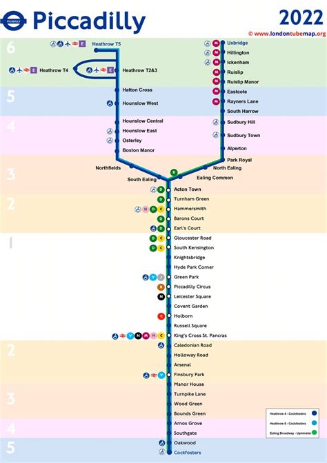 Map Of The Piccadilly Line Blue Line Updated 2022 London Tube
