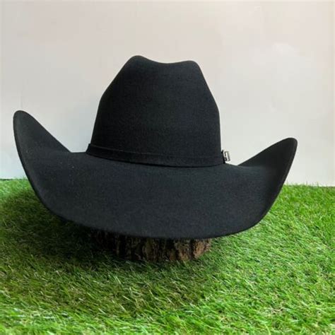 Men Black 100x Felt Western Cowboy Wide Brim Hat Tejana Vaquero Hombre