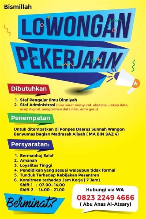 Bkk smk dwija praja kota pekalongan bekerjasama dengan pt. Lowongan Pekerjaan Guru Diniyyah, Staf Admin di Ponpes Daarus Sunnah Wangon, Banyumas - Loker ...