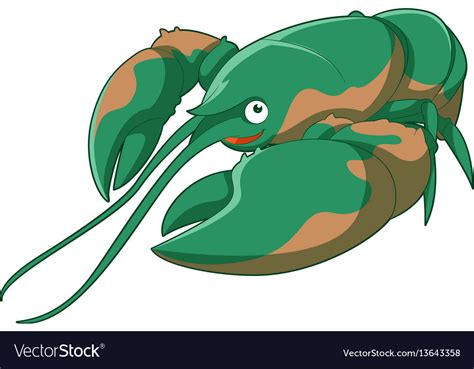 Cartoon Smiling Lobster Royalty Free Vector Image