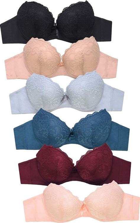 Mamia Womens Full Cup Push Up Lace Bras Pack Of 6 40c Audrey Shopstyle Plus Size Lingerie