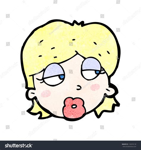 Cartoon Bored Female Face Stock Vector Illustration 116574118