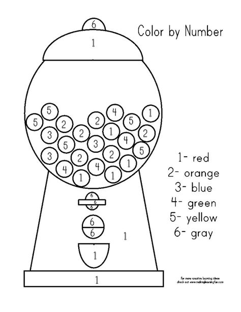 Search through 623,989 free printable colorings at getcolorings. Gumball machine color by number | Preschool activities ...