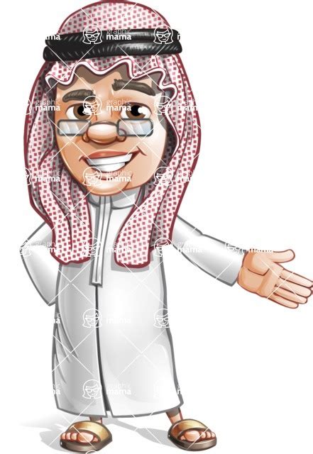Saudi Arab Man Cartoon Vector Character Show Graphicmama