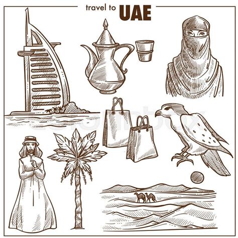 The amalgamation of arabian, islamic, persian cultures has left its mark on various elements of the seven emirates of the united. Image result for UAE culture sketch | Travel sketches ...