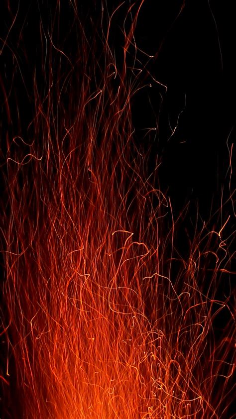 92x610px Free Download Sparks Camp Fire Flames Lava Real Red