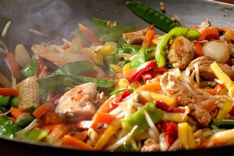 Knackiges Wok- Gemüse mit Huhn