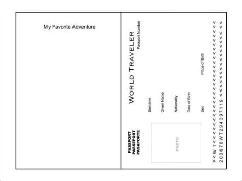 Editable Free Printable Passport Template Printable Templates