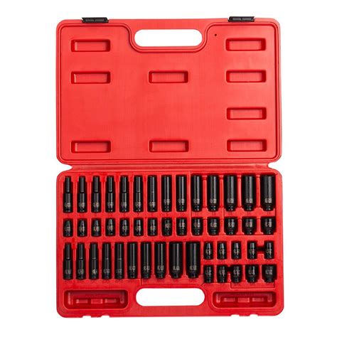 1 4 In Drive SAE And Metric Impact Socket Set 48 Piece Torque Impact