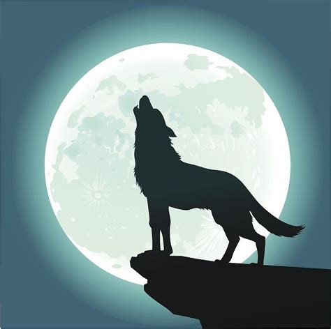 Lone Wolf Howling At The Moon By Vasjakoman Silhouette Art Wolf
