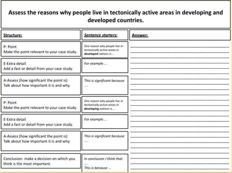 8 Mark Question Structure Geography Edexcel B Teaching Resources