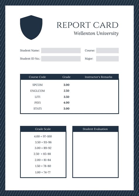 Customize 38 College Report Cards Templates Online Canva