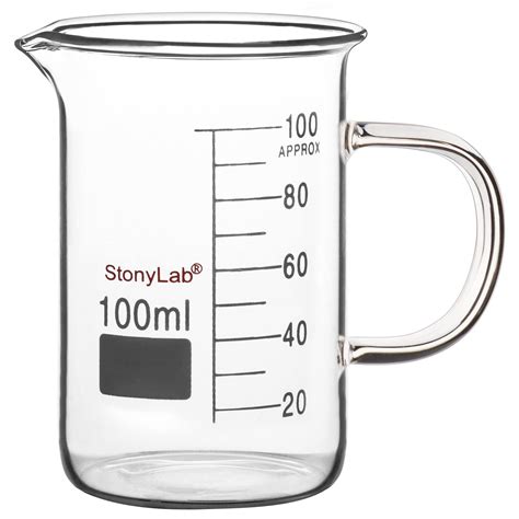 Buy Stonylab Glass Beaker With Handle Borosilicate Glass Graduated Low Form Griffin Beaker With