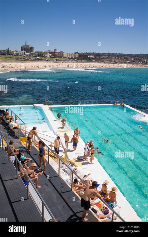 Swimmers At The Bondi Icebergs Pool Also Known As The Bondi Baths