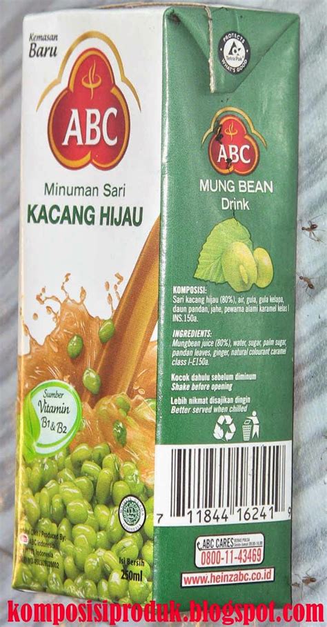 Berdasarkan bahannya, terdapat kolagen yang berasal dari hewan darat dan juga hewan air. Minuman Sari Kacang Hijau 150 ml - Komposisi Produk