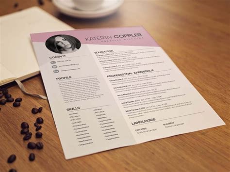 Free Pink Resume Template By Julian Ma On Dribbble