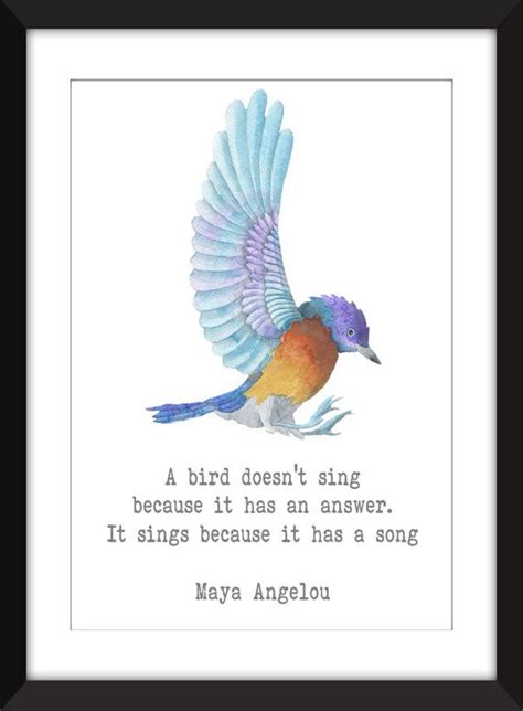 Maya Angelou Bird Quote A3a4a5 11x14 8x10 5x7 Print