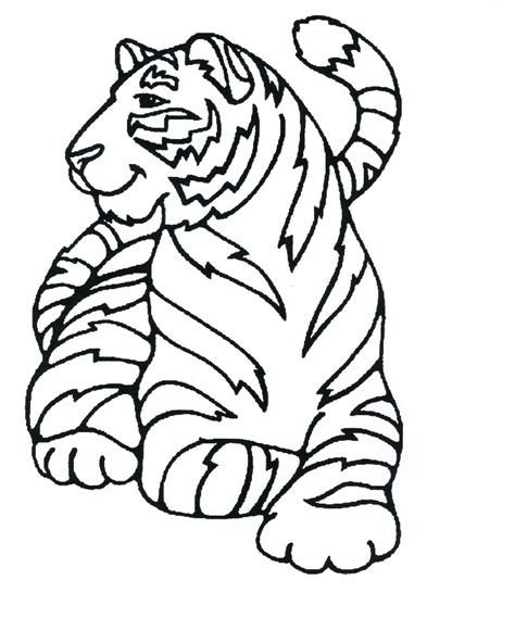 Coloriage Tigers Dessin Bebe Facili Heureux Tigron Tigres Imprimer