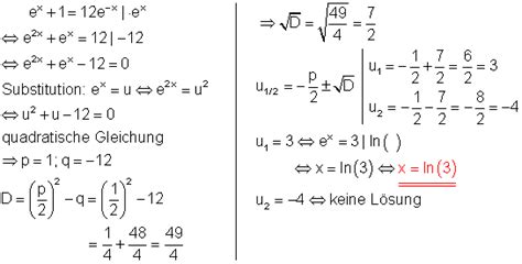 Lösungen Exponentialgleichung E Funktion • 123mathe