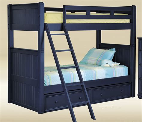 Gray Twin Bunk Bed With Sleeper Trundle Dillon