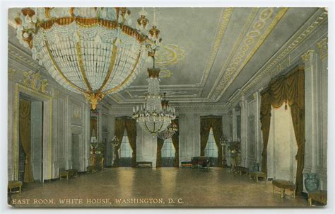 Postcard Of The East Room Of The White House Side 1 Of 2 The