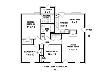 Ranch Style House Plan 3 Beds 2 Baths 1112 Sqft Plan 81 13856