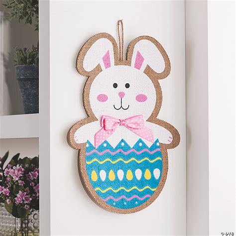 Easter Bunny Burlap Sign Oriental Trading